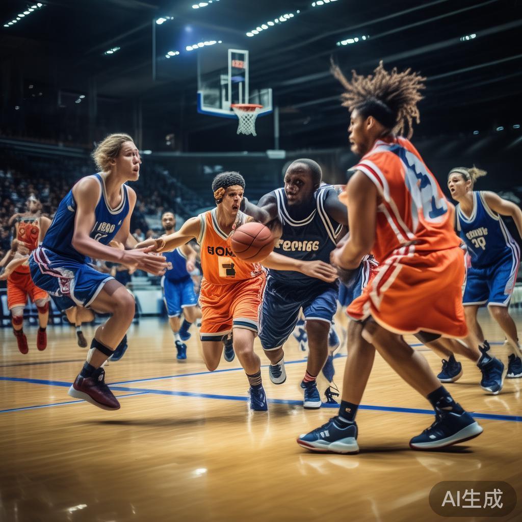 除了个人赛事，团队比赛更是焦点。在篮球比赛中，团队
